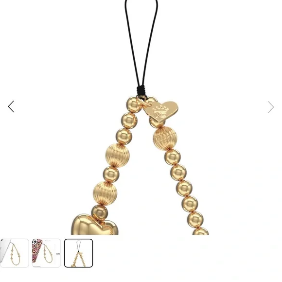 Velvet Caviar Gold Metallic Heart Phone Charm - Picture 3 of 11